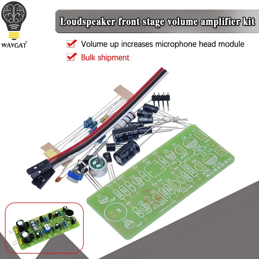 WAVGAT Loudspeaker front stage amplifier circuit Amplifier DIY kit volume amplifier amplifier microphone head module