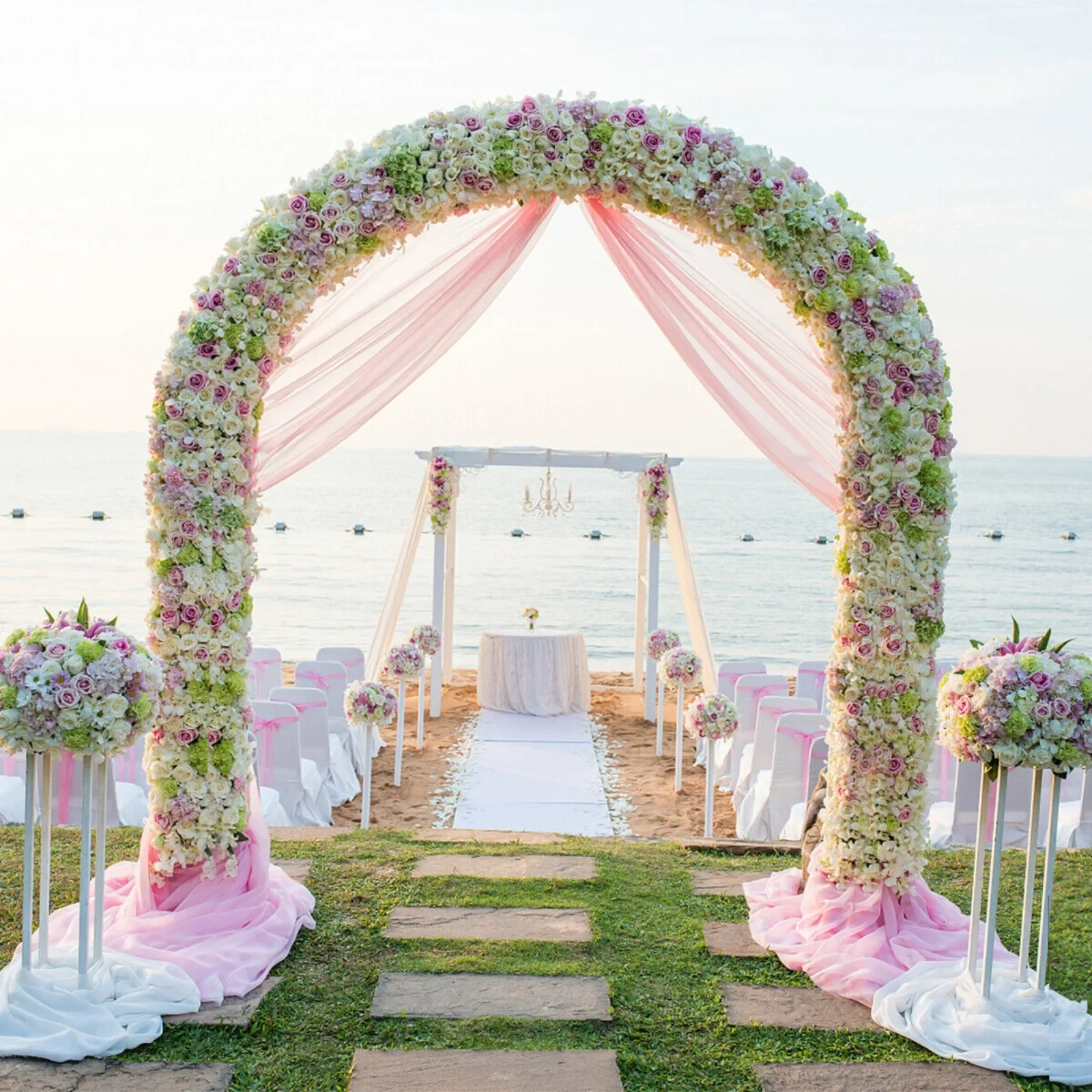 US Heavy Duty Metal Wedding Arch Aisle Arbor Floral Arrangement Backdrop Multi-Use Display Frame Arch BACKDROP STAND Party