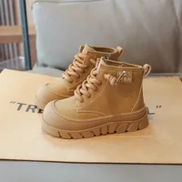 New Children's Boot Patchwork Thick Bottom Girls Ankle Boots Fashion Spring Autumn Causal Kids Short Boots Breathable Versatile