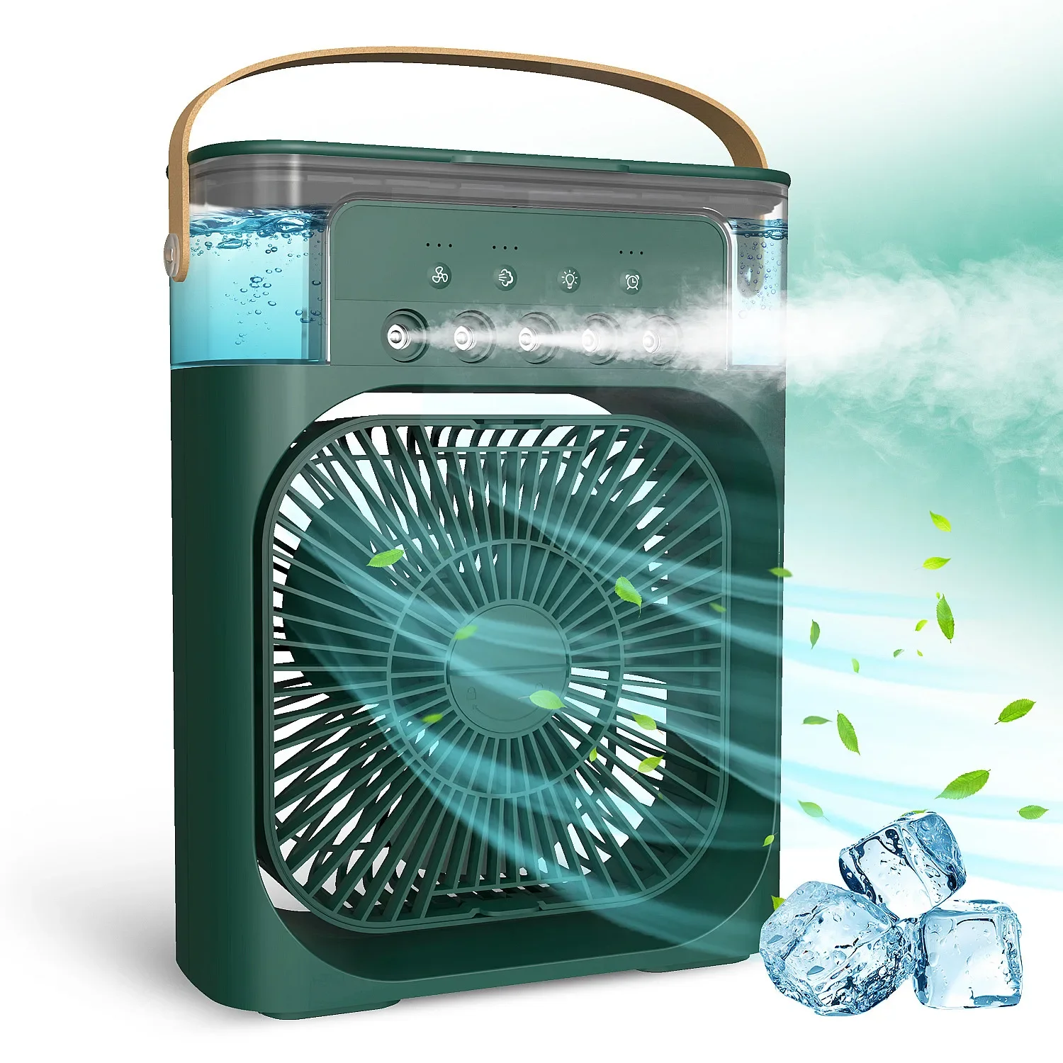 

Portable Air Conditioners 3-in-1 Cooling Fan 3-Speed Mist Fan 600ML Water Tank Air Cooler With USB Cable & Ambient Light