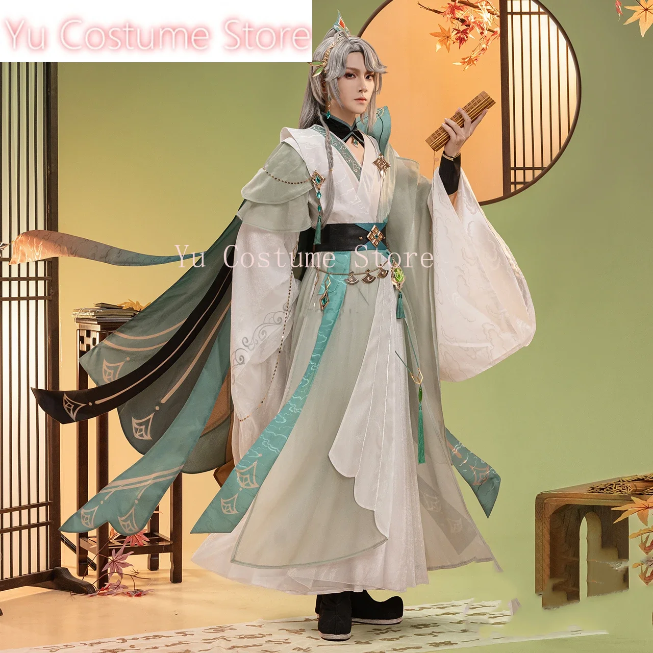 Yu Costume Genshin Impact Alhaitham Ancient Han Eelements Gorgeous Uniform Cosplay Costume Halloween Party Role Play Outfit Men