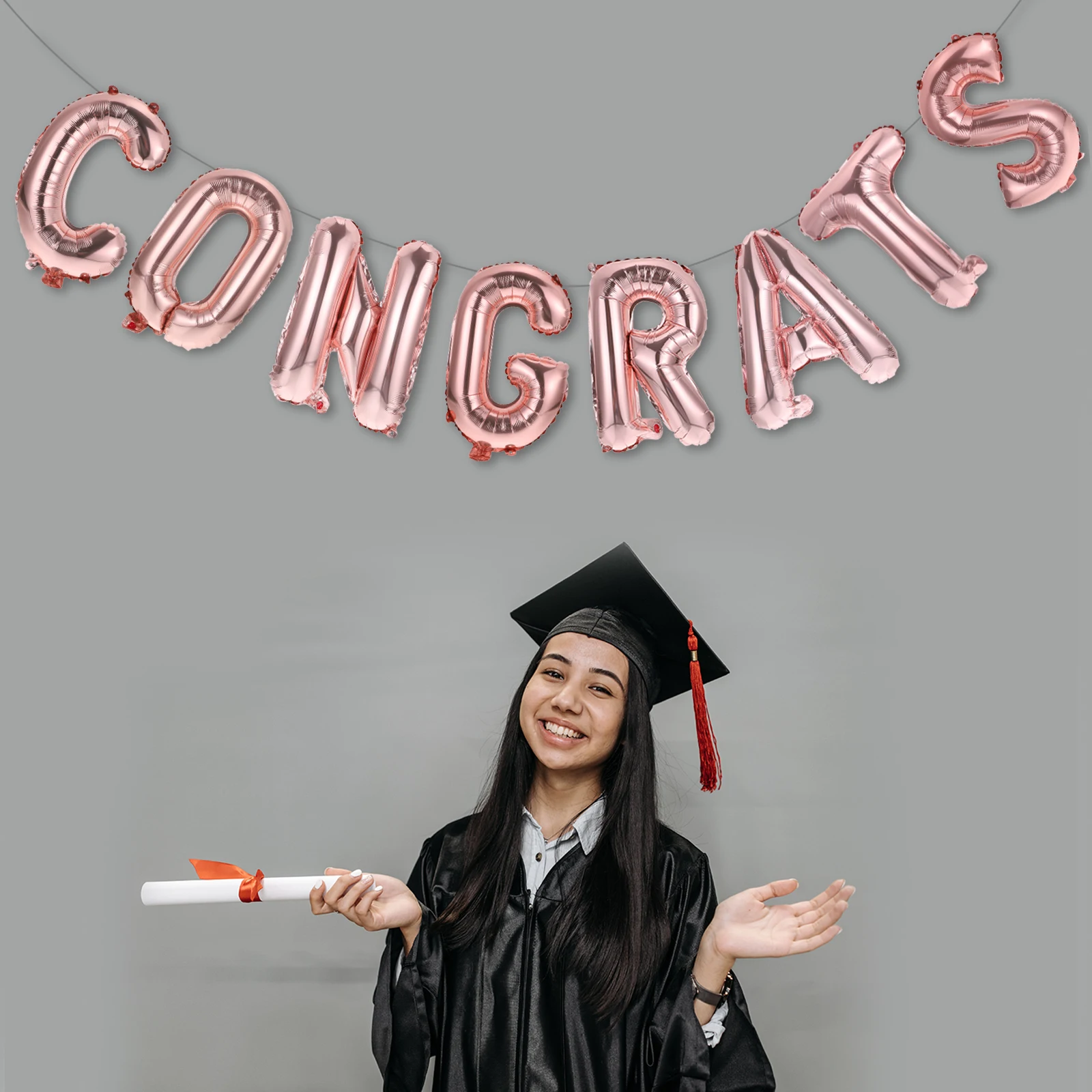 

1Set Party Balloons Aluminum Foil Bright Natural Colors Exquisite Graduation Party Decor Bars Homes Clubs Graduation Balloon