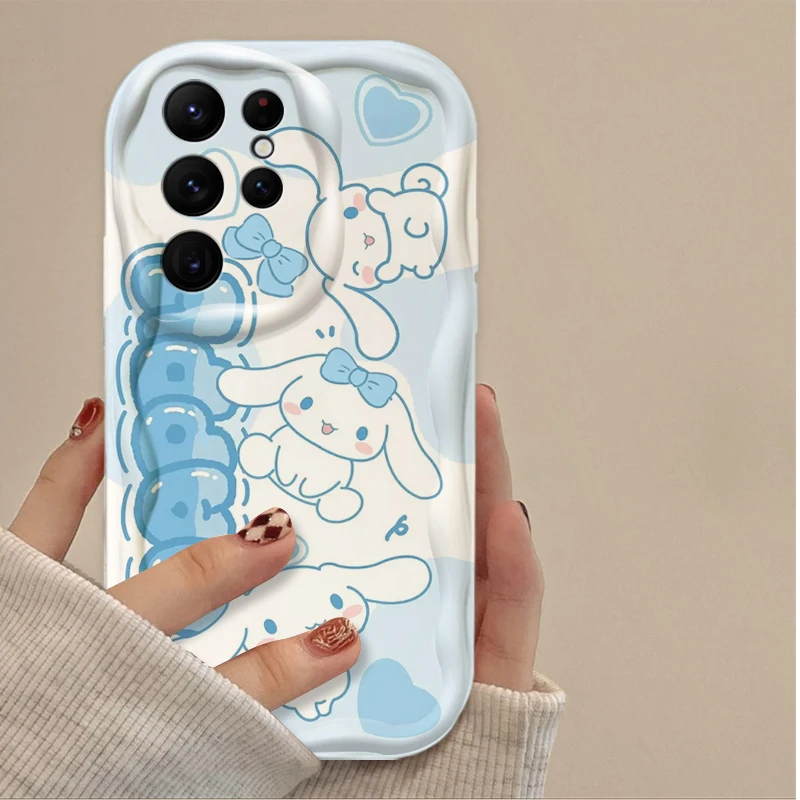 Carino Pompon Purin Hello Kitty Cassa Del Telefono per Samsung Galaxy S25 S24 Ultra S23 S22 S21 S20 Plus FE A56 A36 A26 A17 A07 Della Copertura Posteriore