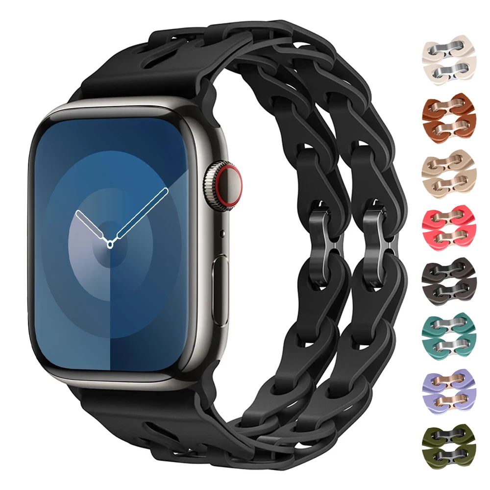 سيليكون حزام ل سوار ساعة يد آبل 45 مللي متر 44 مللي متر 49 مللي متر 40 مللي متر 41 مللي متر 38 مللي متر 42 مللي متر حزام كوريا سوار iWatch الترا 2 سلسلة 9 8 7 6 5 3 Se