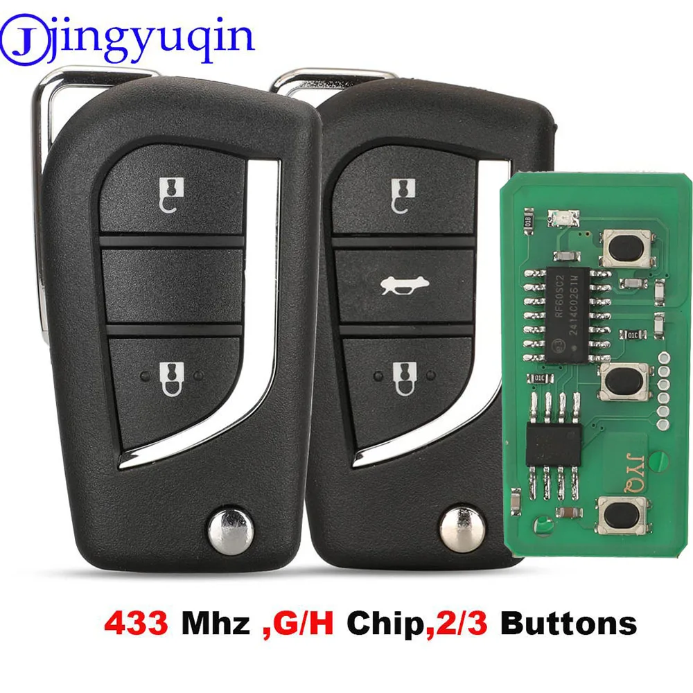 jingyuqin 433Mhz G/H Zdalne sterowanie kluczykiem samochodowym Do Toyota Carrolla Yaris Verso Avensis AYGO Do Peugeot 108 Do Citroen C1 2013