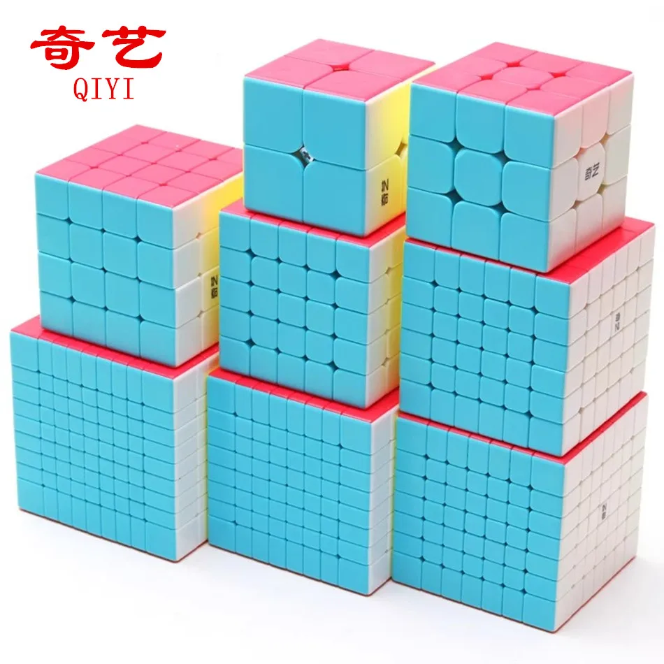 Qiyi cubo mágico 2x2 3x3 4x4 5x5 6x6 7x7 8x8 9x9 cubo mágico sem adesivos quebra-cabeça profissional cubo mágico brinquedo crianças presente