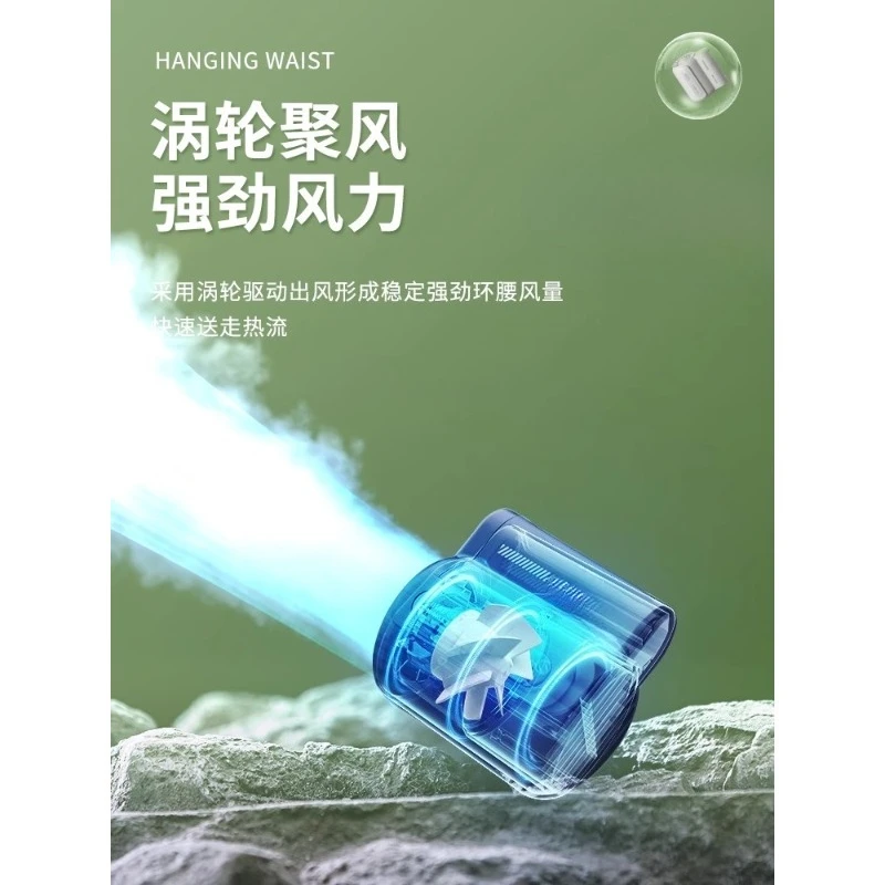 Tragbare Kühlklimaanlage, kleiner USB-Ventilator, praktischer, geräuschloser elektrischer Ventilator mit Clip-Taille