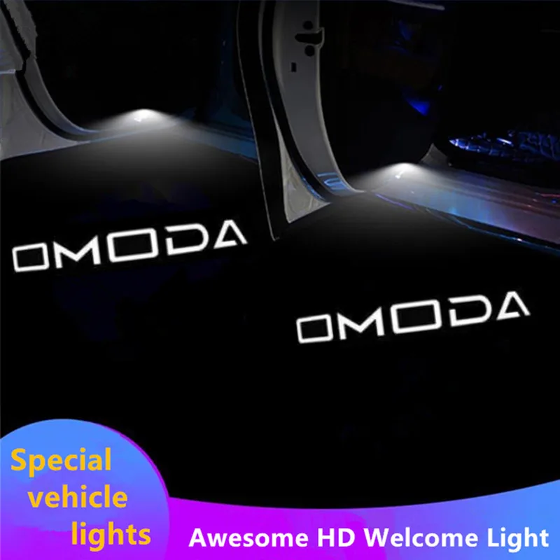 New Car Door Light LED Welcome Lamp Logo Accessories Projector Wireless For Chery Omoda C5 5 FX 2023 2024 2pcs GR Sport Logo