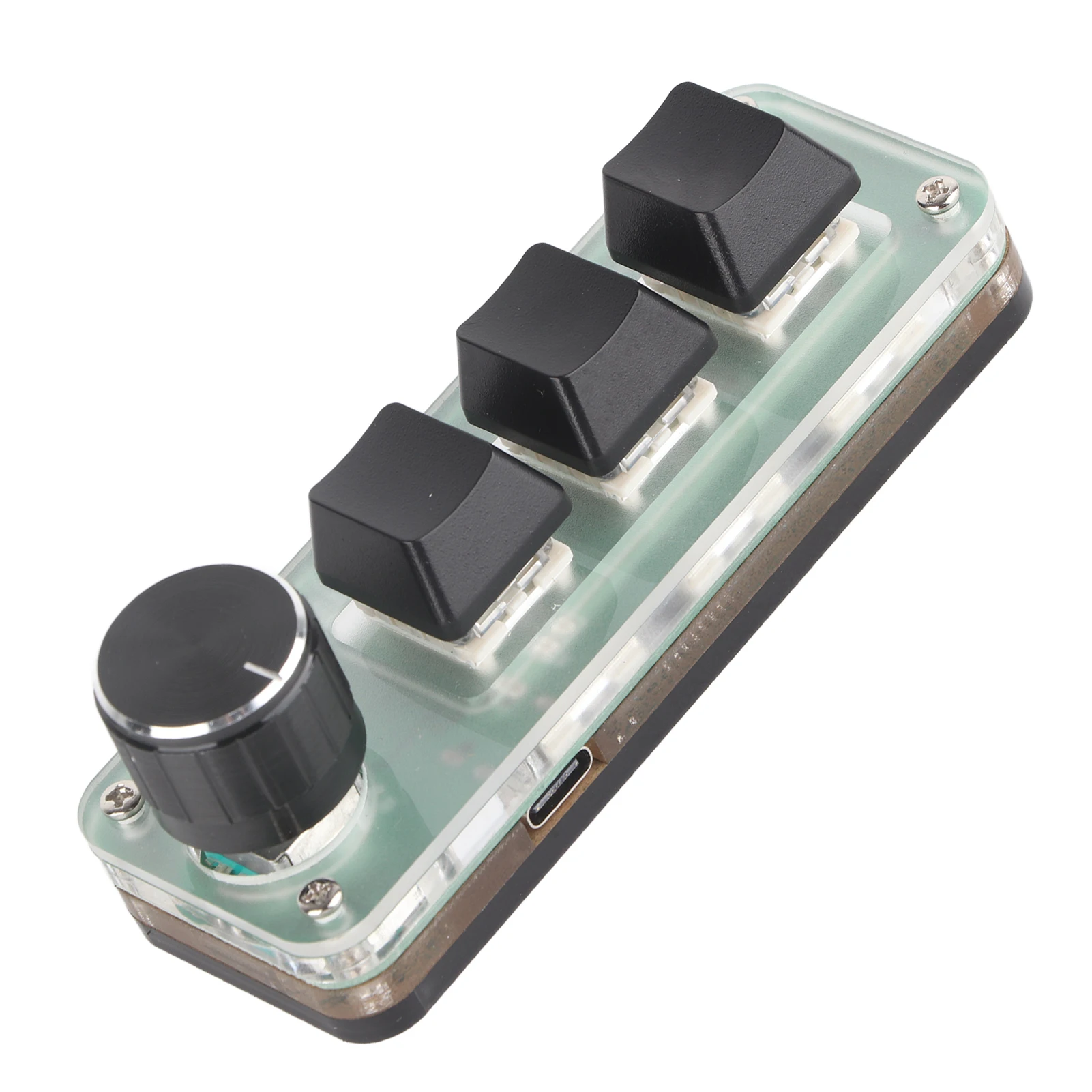 لوحة مفاتيح صغيرة بمقبض ، اختصار متعدد الوظائف ، إضاءة خلفية RGB ، لوحة مفاتيح ميكانيكية USB ، برمجة ذاتية الصنع ، ألعاب ، 3 مفاتيح