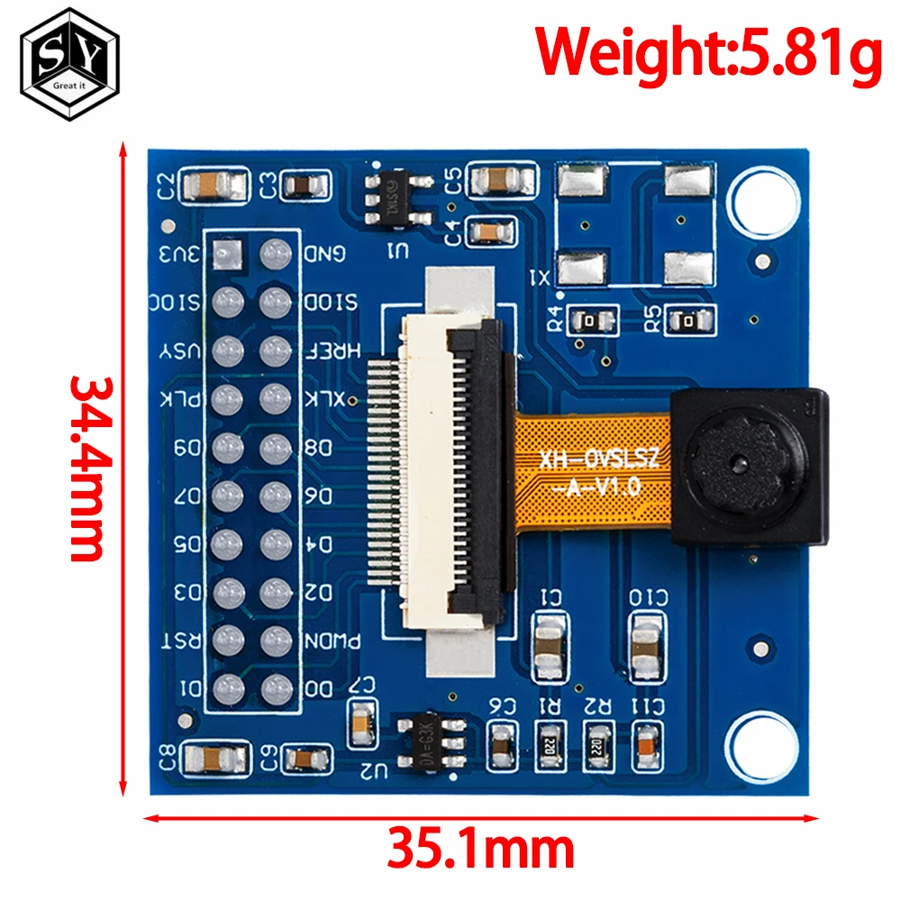 1PCS  OV7670 module with adapter board contains the camera Integrated Circuits Board