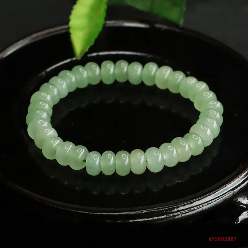 

Браслет из натурального нефрита Дунлин, браслет из бусин-абакусов, нефритовые украшения.