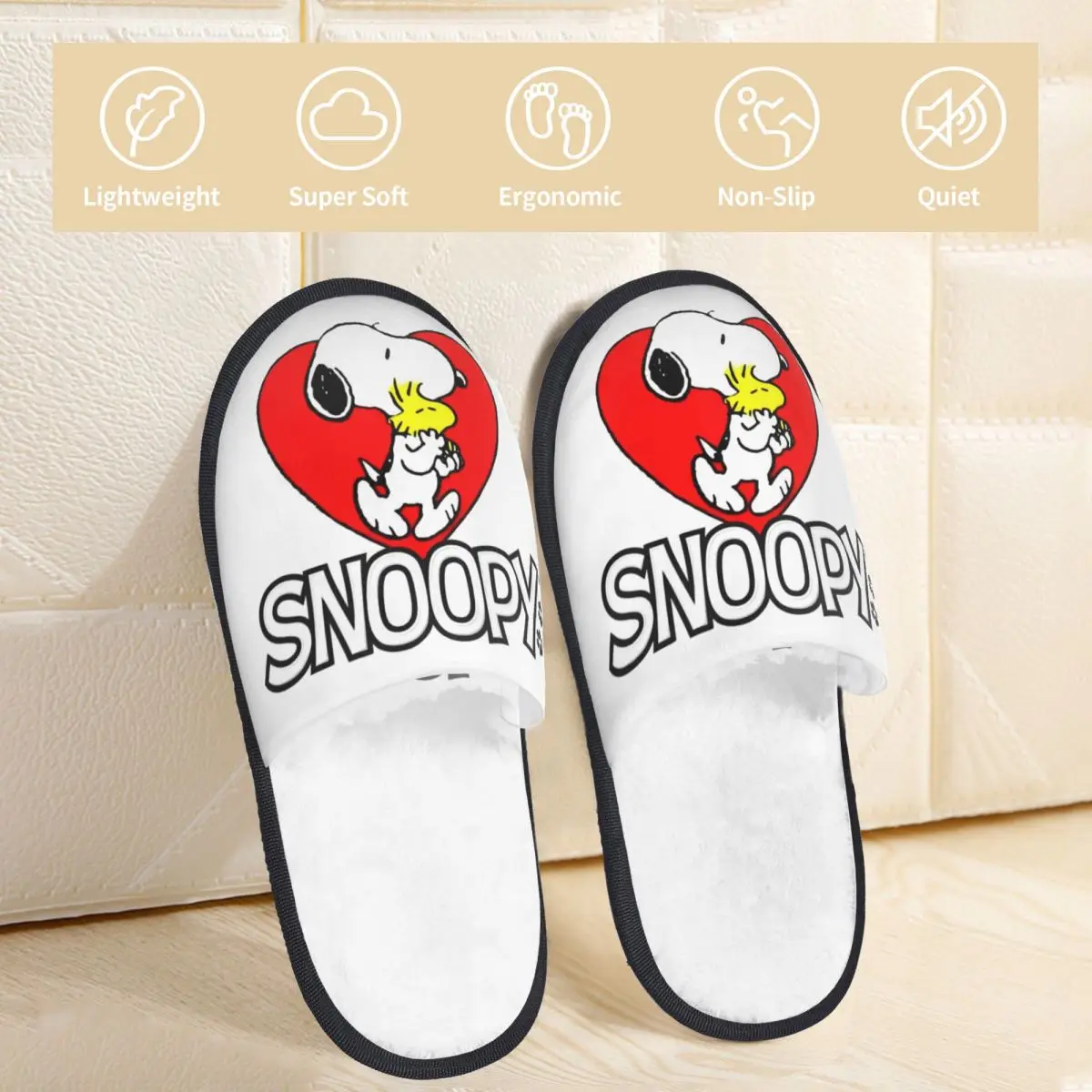 Snoopy Peanuts Slippers for Women Men House Shoes Soft Indoor Slippers