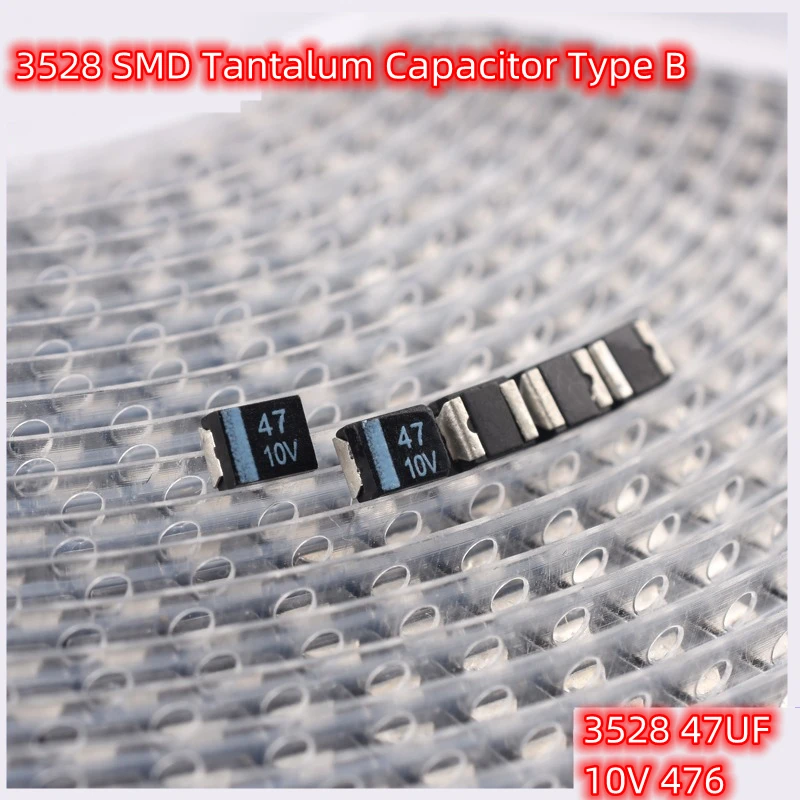 2pcs 3528 SMD Tantalum Capacitor Type B Black 47UF 10V 476