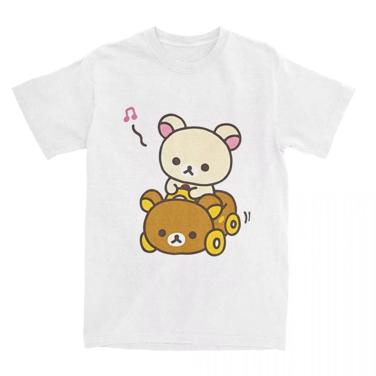 Car Drive Rilakkuma T-Shirt for Men Women Hipster Cotton Tee Shirt O Neck Short Sleeve T Shirt Plus Size Clothing