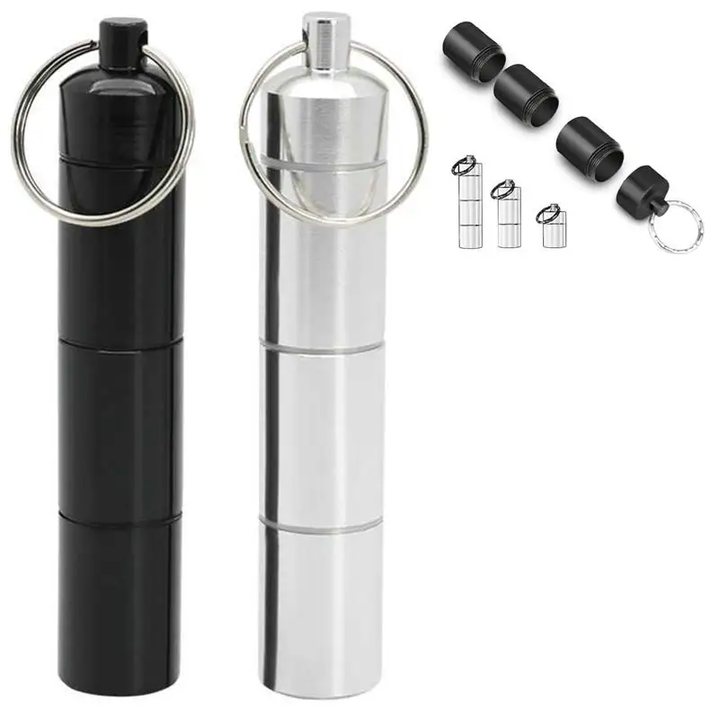 Mini Portable Aluminum Waterproof Pill Box Cases Sealed 3 Times Grids A Day Organizer Tablet Travel Medicine Vitamin Fish Oils