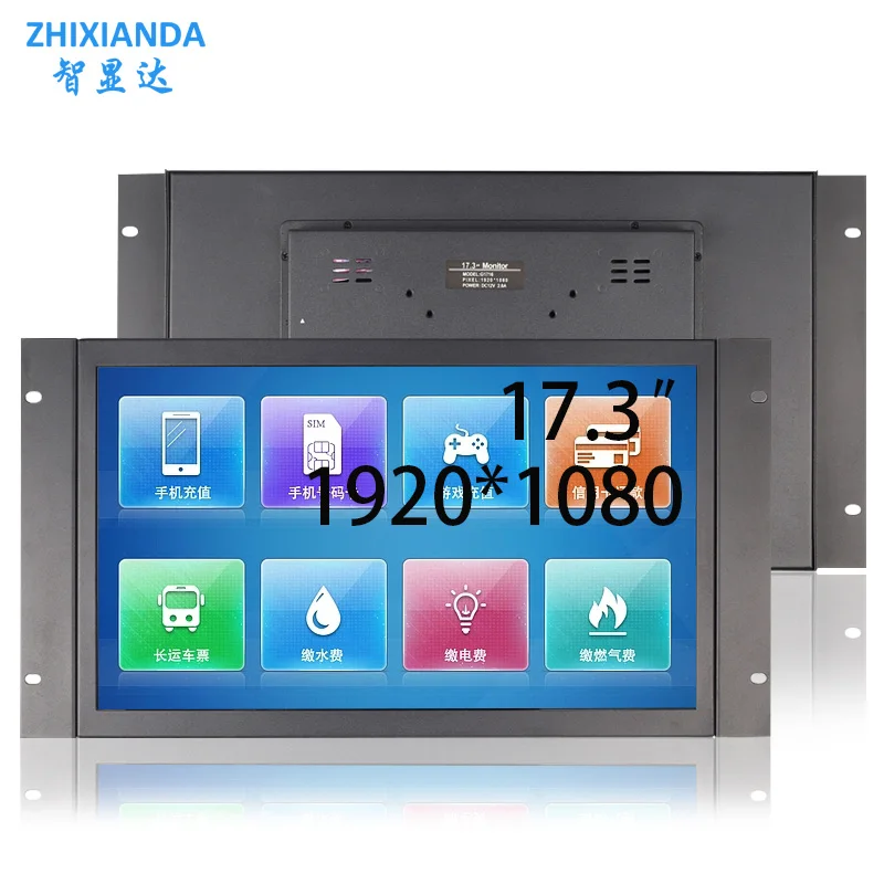 

17.3 Inch 1920X1080 Open Frame Capacitive Touch Screen Monitor Embedded Industrial Grade Display With DVI HDMI VGA Interface