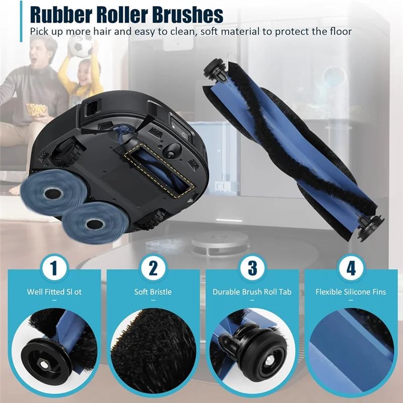 Peças domésticas para eufy x10 pro omni robô aspirador de pó escova lateral principal filtro hepa mop pano sacos pó peças reposição acc