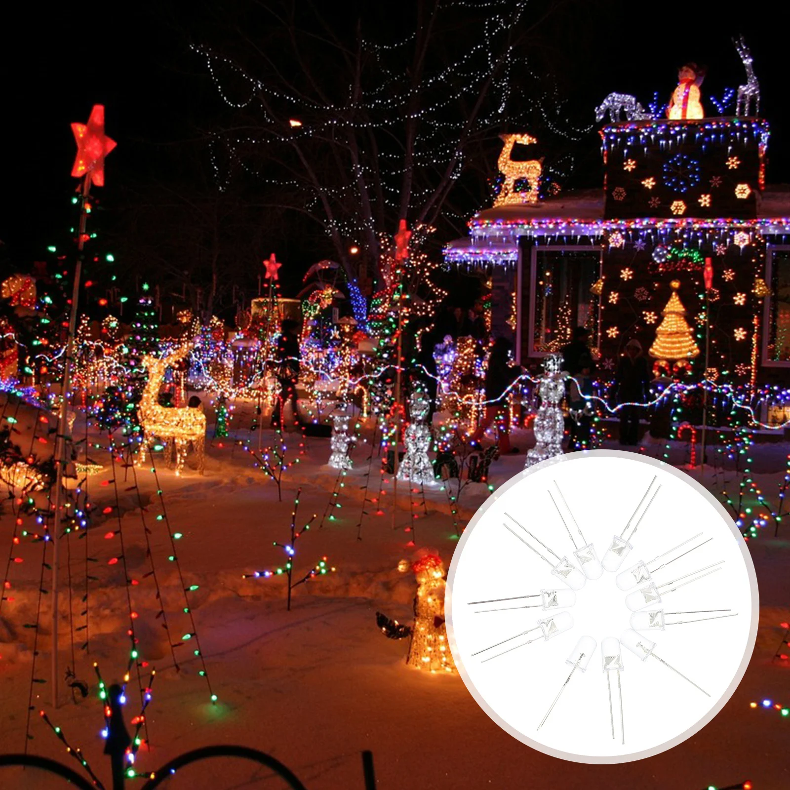 200 pçs natal mini lâmpadas led árvore de natal decorativo festa luzes diodo natal led contas de luz luminosa luzes diodo
