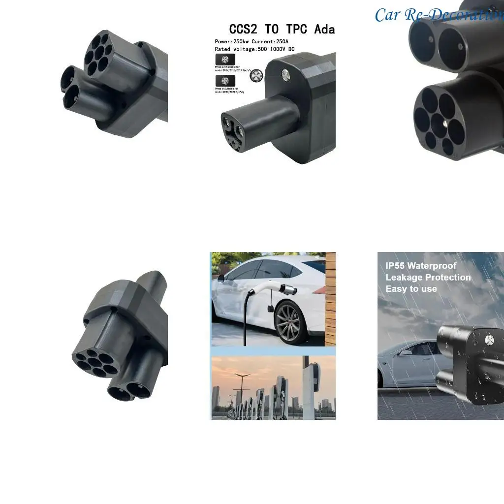 

R58D Portable CCS2 Charging Converter Efficient CCS2 Adapter Electric Vehicle Adapter Fast Charging Adapter Plastic for Auto