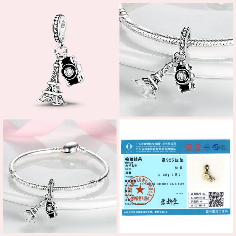 Hot Sale Travel Series 925 Silver Suitcase Charm For Pandora Bracelet DIY Beads Women Jewelry Birthday Gift Original