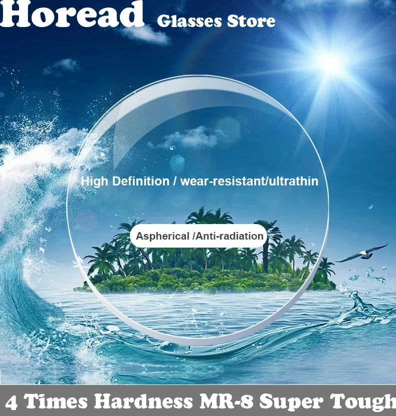 Horead HD Optical Glasses Lenses 1.56 1.61 1.67 1.74 Myopia Presbyopia Thin Prescription Lens Aspheric Resin Anti-blue Light