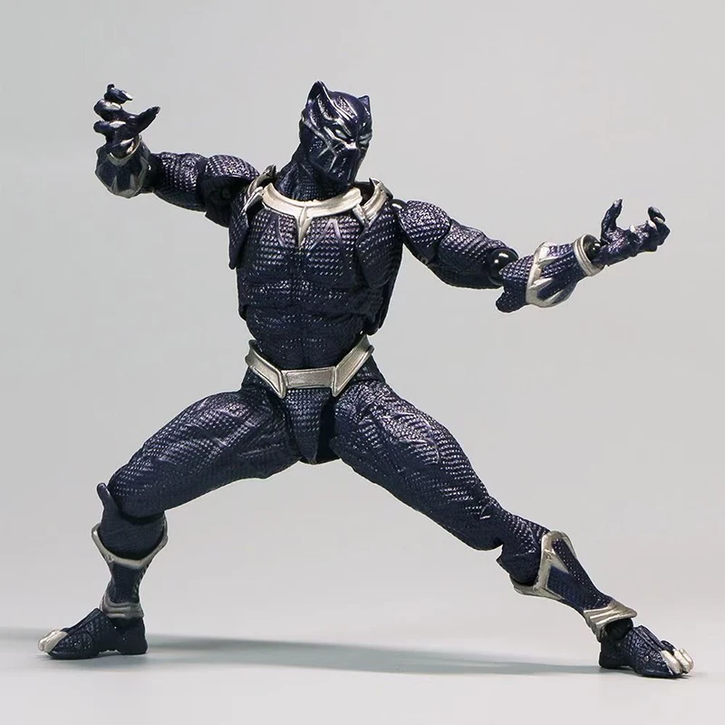 Revoltech Yamaguchi Figures Black Panther Action Figure Deadpool Venom Model King of Wakanda Black Panther T Challa Toys