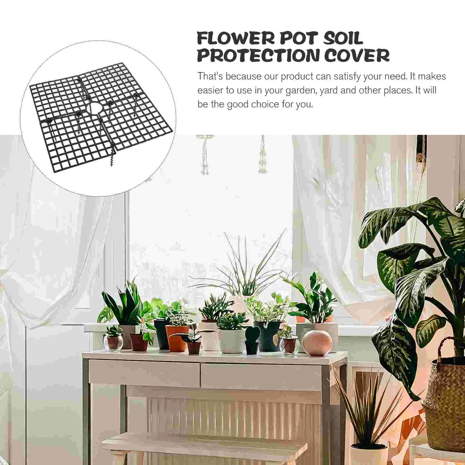 Flower Pot Soil Cover Flowerpot Plastic Protector Moss for Plants Grid Self Watering Pole Protective Garden Supply