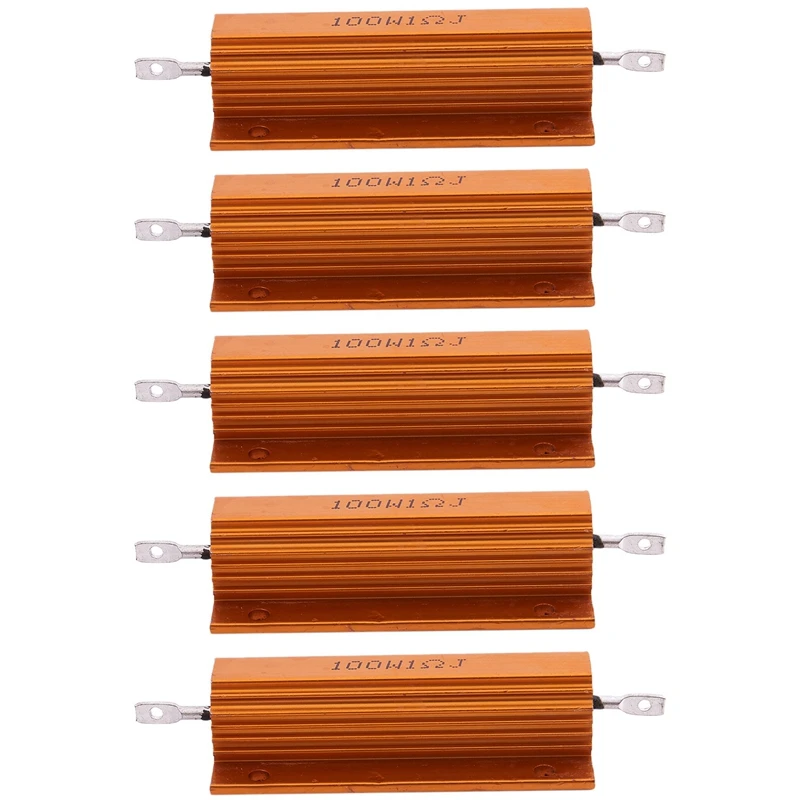 

5X Gold Aluminum Clad Power Resistor Resistance 100W, 1 Ohm 1R