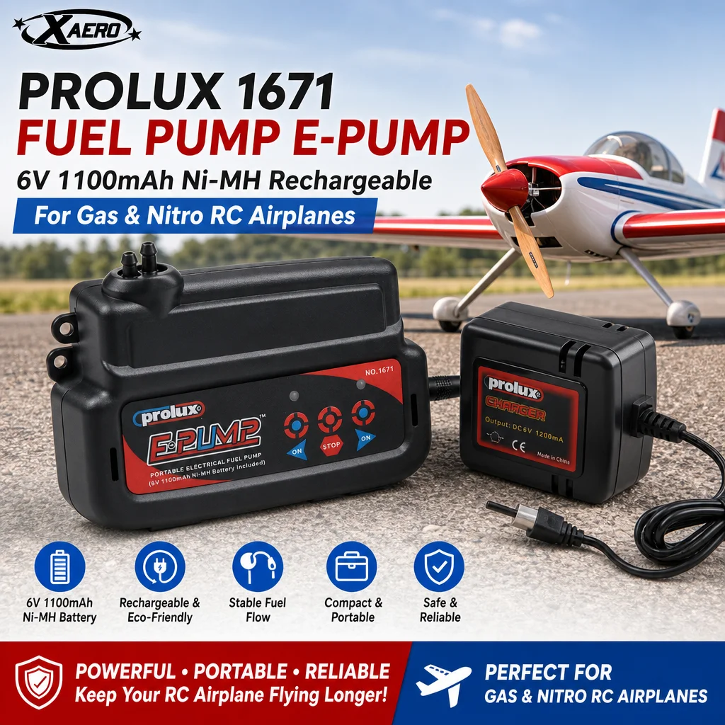 Prolux 1671 Fuel Pump E-Pump Chargeable 6V 1100mAh Ni-MH for Gas & Nitro