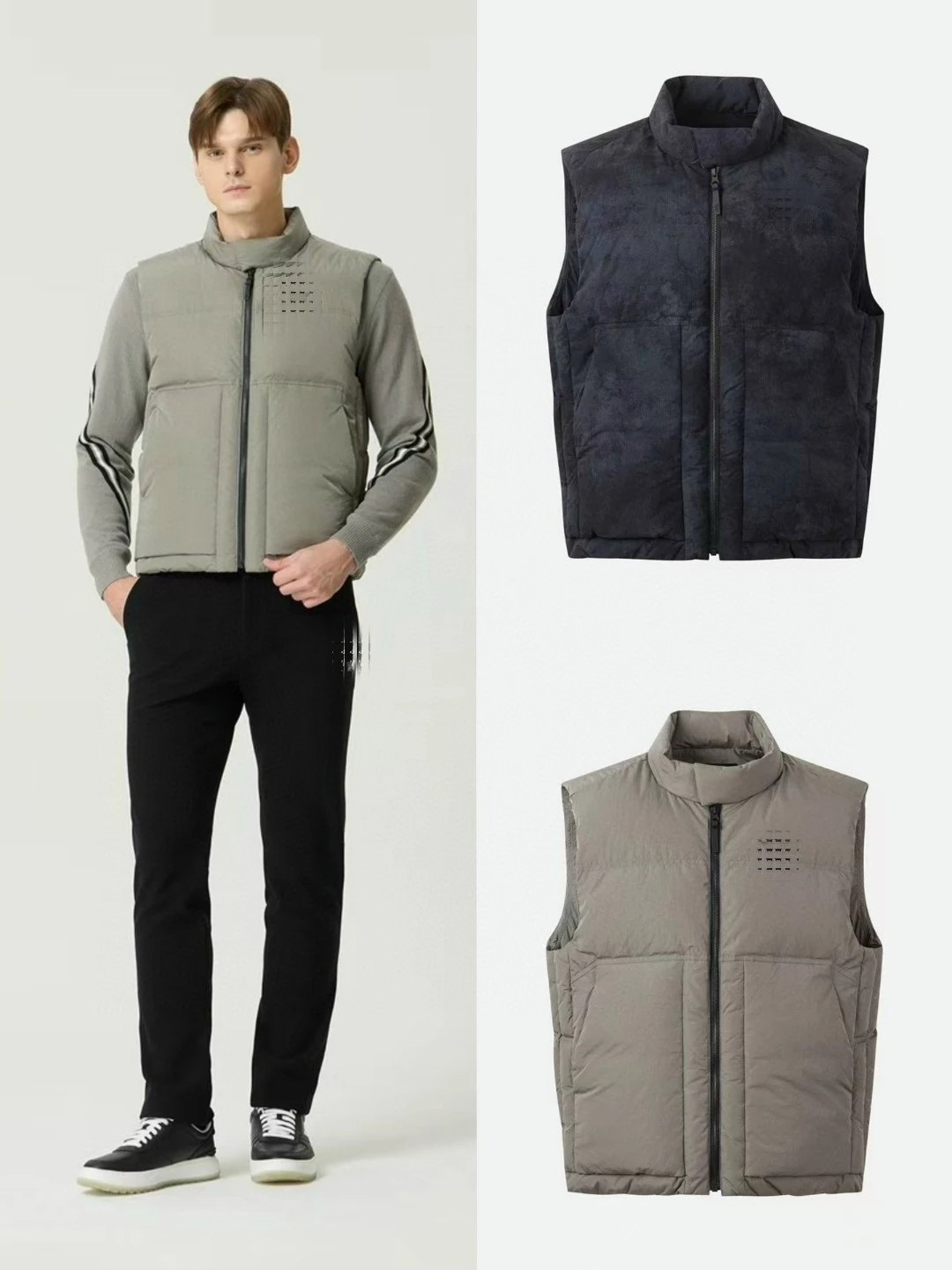 Minimalist Versatile Stand-Collar Down Vest Golf Apparel Men's Warm Sports Golf Baseball Jacket