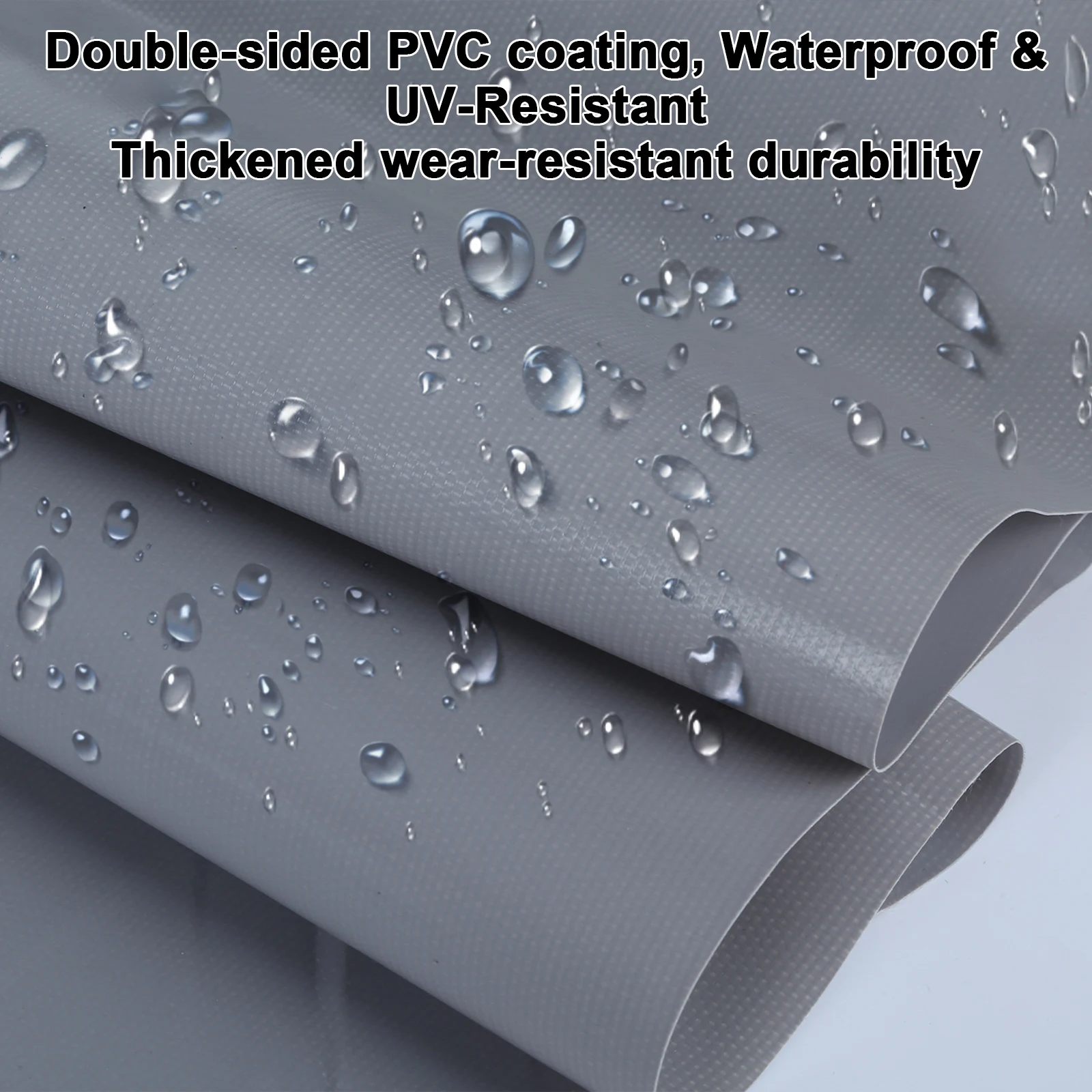 قماش القنب مقاوم للماء عالي التحمل مع سحاب 650 جرام/م2 قماش مشمع شفاف مانع لتسرب الماء ستارة PVC خارجية لمرآب عريشة الشرفة
