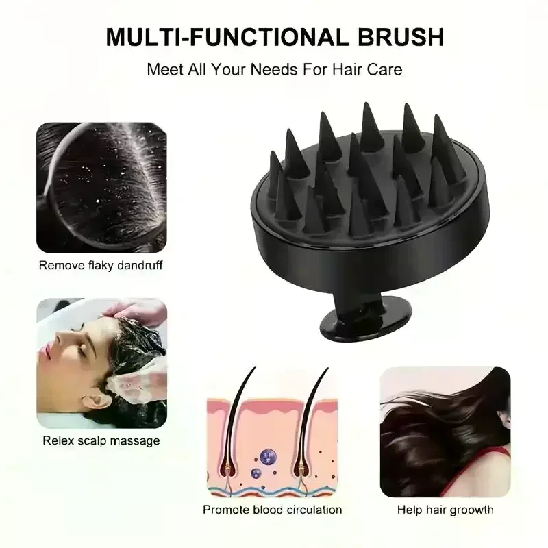 

2Pcs Shampoo Brush Head Scalp Massage Comb Hair Dye Tint Oil Applicator Bottle With Brush Barber Salon Hair Styling Tools
