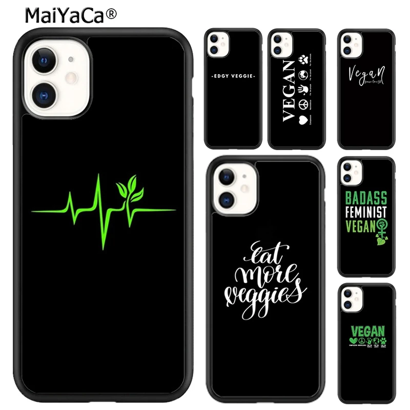 MaiYaCa Vegan VEGETARIAN Phone Case Cover For iPhone 16 15 SE2020 6 7 8 plus 11 12 mini 13 14 pro max shell  coque