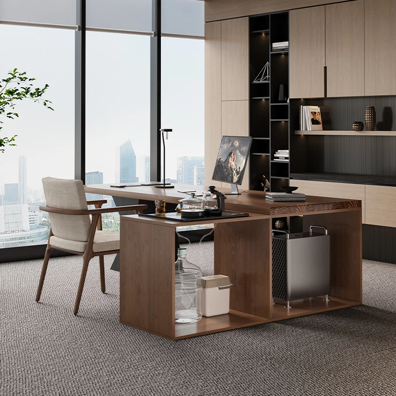 Decoration Computer Office Desk Multifunctional Standing Wooden Office Desk Display Storage Escritorio Oficina Trendy Furniture