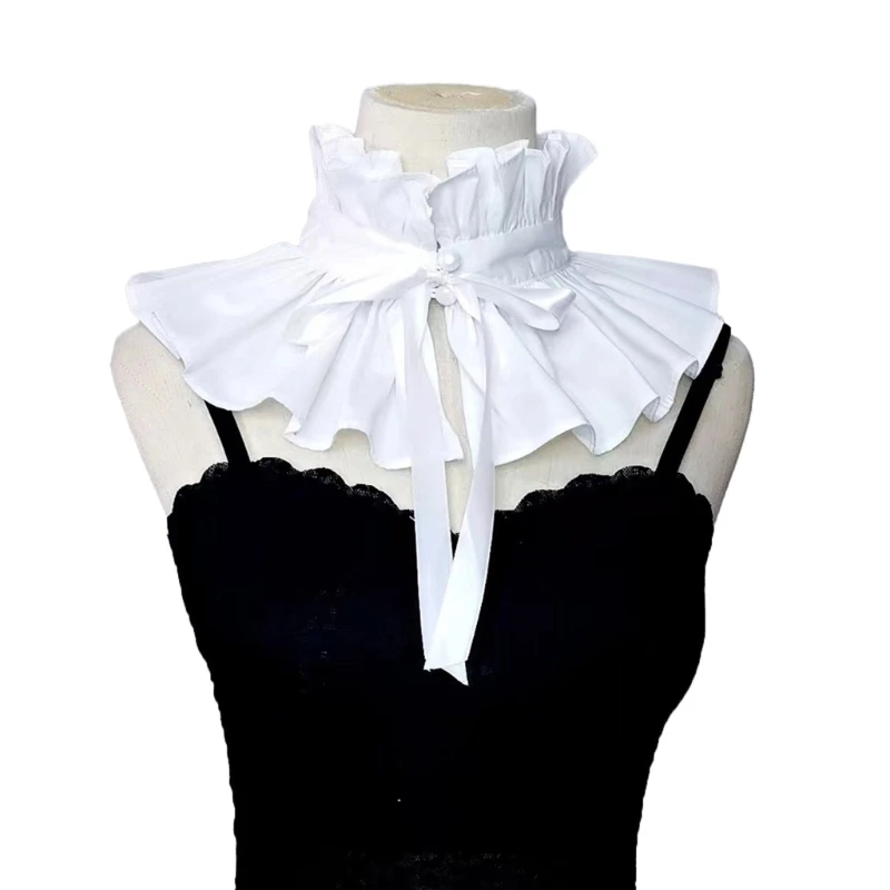 Victorian Collar Ruffled Collar Sweet Lapel Collar for Shirt Blouse Decorative Spread False Collar