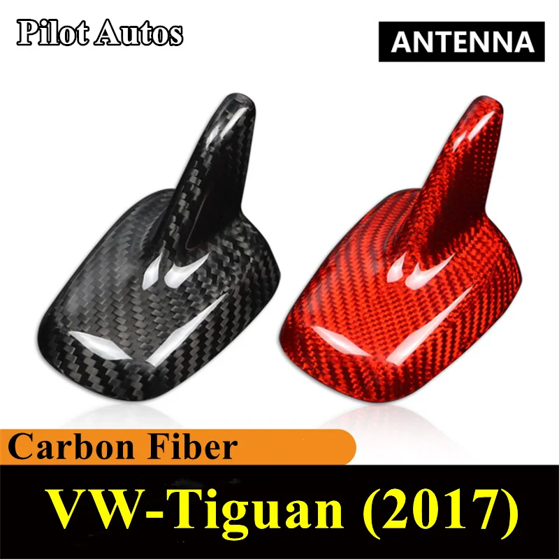 Car Roof Signal Shark Fin Antenna Genuine Carbon Cover For VW Volkswagen Tiguan 2017 