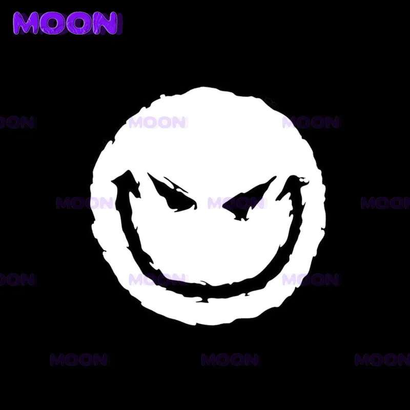 Funny Car Stickers Decor Motorcycle Decals for EVIL SMILE FACE Decorative Accessories Creative Sunscreen Waterproof