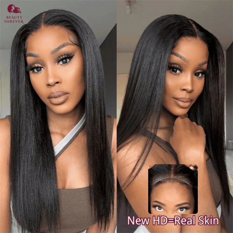 Beautyforever Upgrade 5x5 BlendAway HD Lace Closure Wig Yaki Straight Healthy Scalp 200% Wear and Go Glueless Human Hair Wig