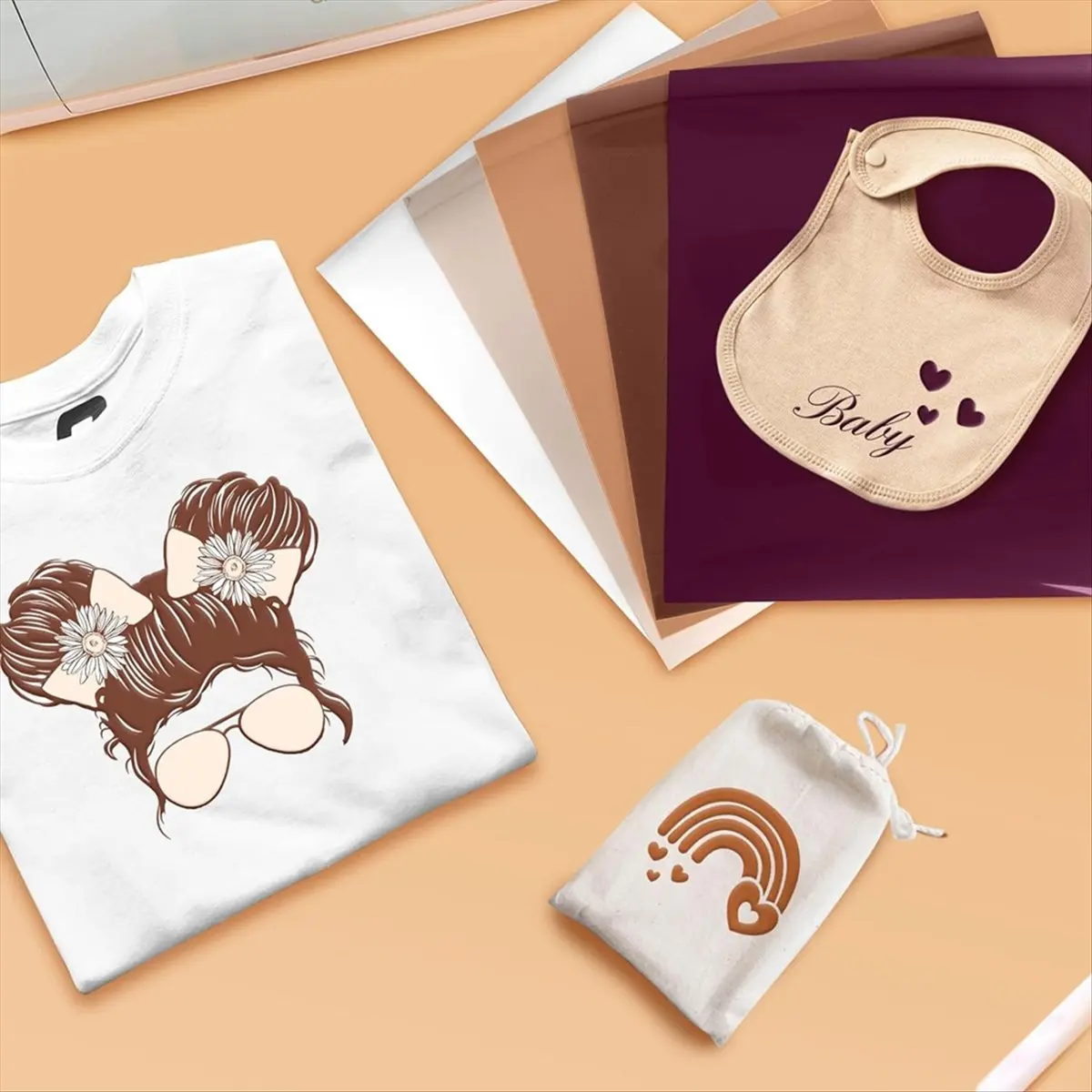 A56K Puff Heat Transfer Vinyl 3D Puff Vinyl Heat Transfer HTV Iron on Puff Vinyl 5 Sheets for DIY T-Shirt Fabric Craft