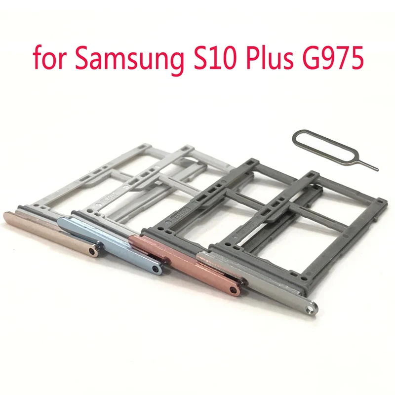 Phone SIM Card Tray For Samsung S10 Plus S10+ G975F G975 G975N G975U G975W G975D Housing Micro SD Card Adapter Holder