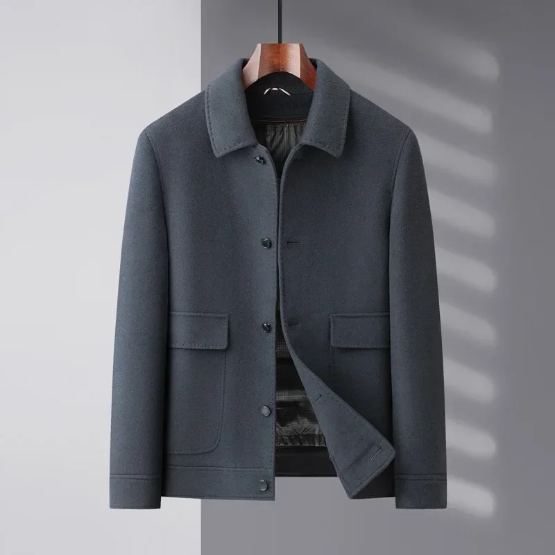 

Trendy Solid Color Minimalist Jacket Men's Autumn and Winter New Youth Jacket Double-sided Jacket