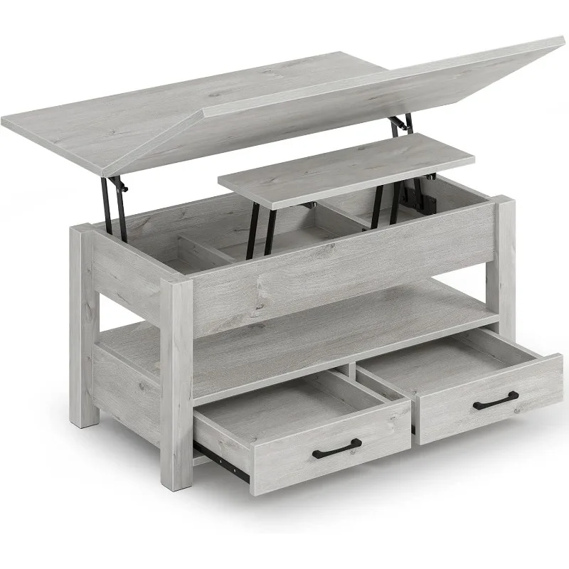 Multifunctional Coffee Table with Drawers and Hidden Compartments Convertible Into Dining Table  Suitable for Living Room Home