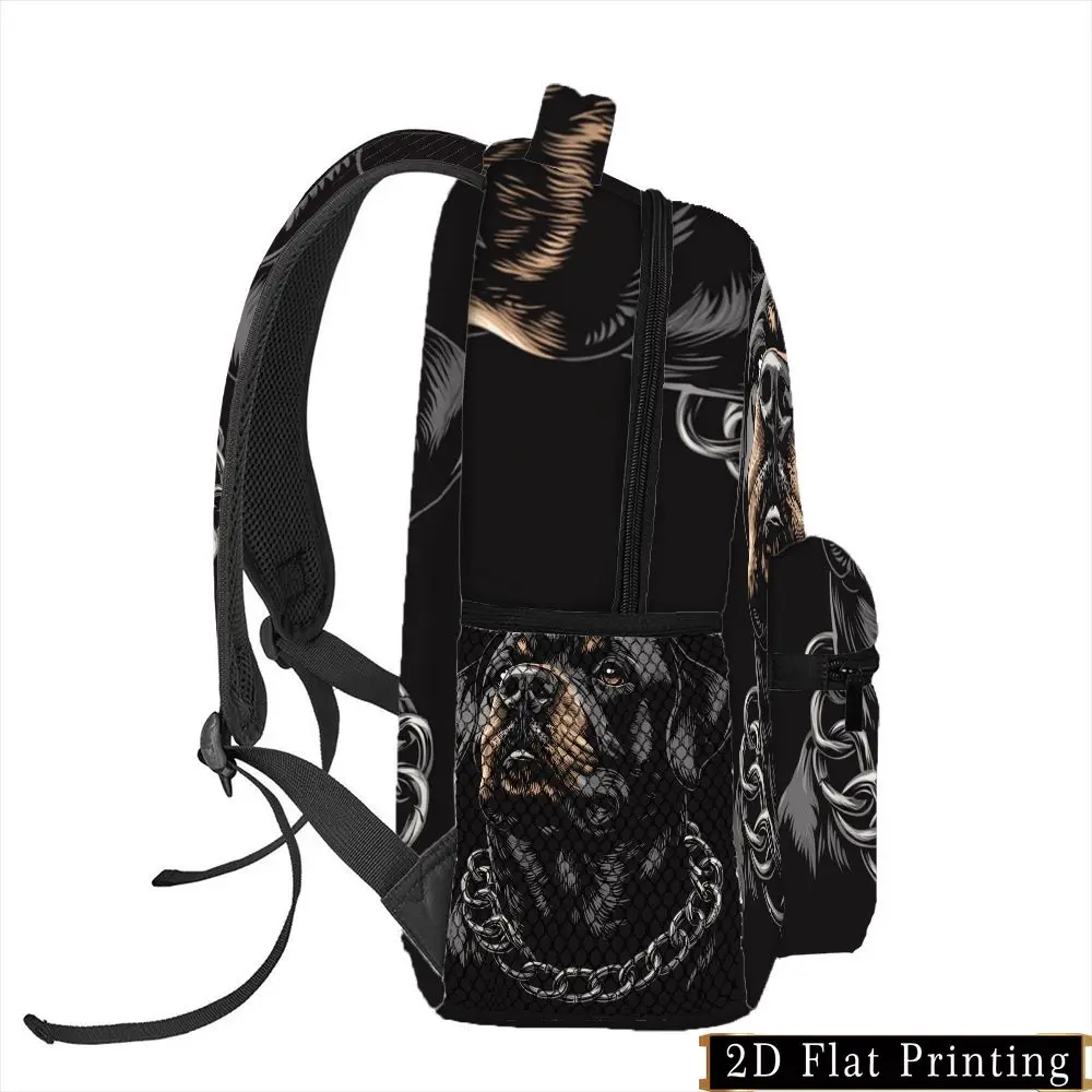 Black Yellow Dog Print Backpack with Adjustable Straps Multiple Compartments Side Pockets Lightweight Durable School Backpack
