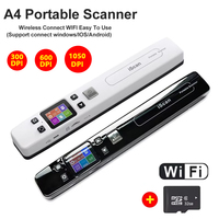 A4 Portable Scanner Mini Photo Handheld High Speed Scanner Wifi Wireless Document & Images 32G 1050 dpi USB Wired ISCAN JPG/PDF