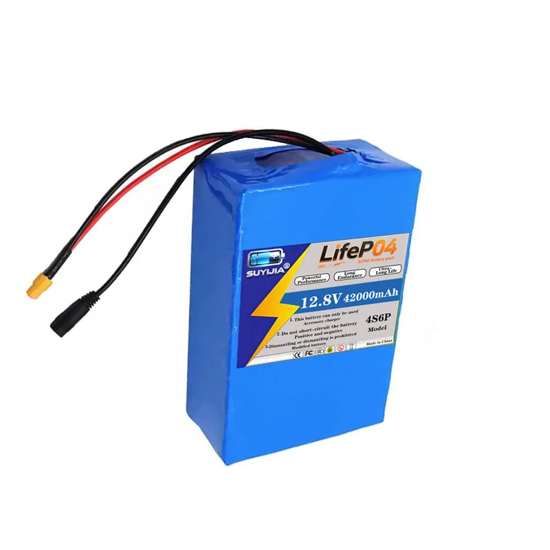 Batterie LifePo4 4S6P 32700 12.8V 42000mAh avec 40A intégrée pour alimentation sans interruption 12V