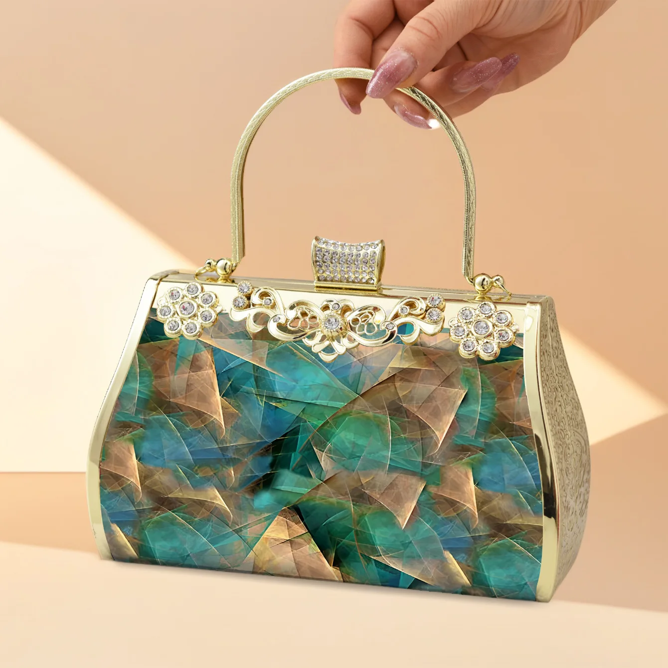 Ladies Dinner Handbag Design Multi-Color Ethnic Style Retro Gorgeous Ladies Dinner Clutch Bag