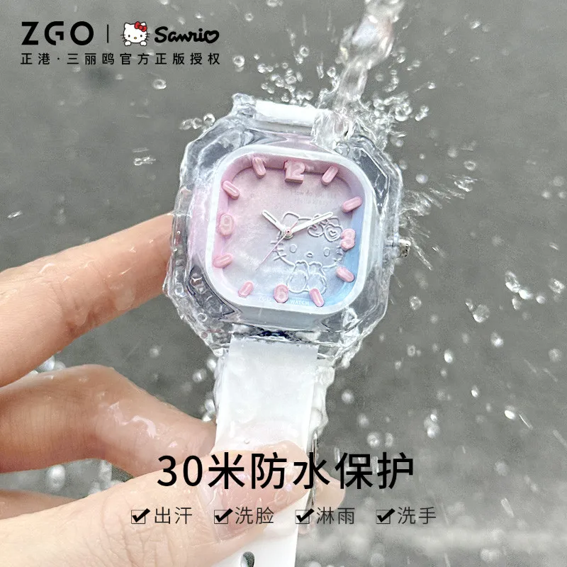 ZGO X Sanrio Hello Kitty 50th Anniversary  Student Watch Jelly Silicon Watch Waterproof Quartz Wristwatch Gift For Women 2198