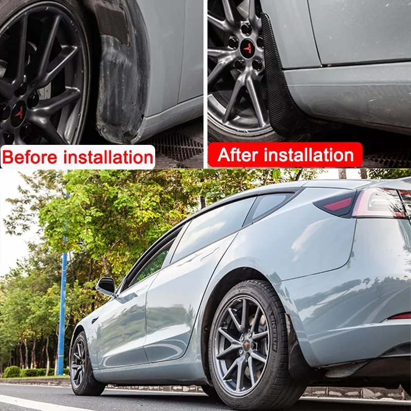 New Tesla Car Fender Accessories For Model 3 Y 2017-2021 2022 Front Rear Wheel ​Splash-proof Anti-fouling Mud Flasps Mudguards