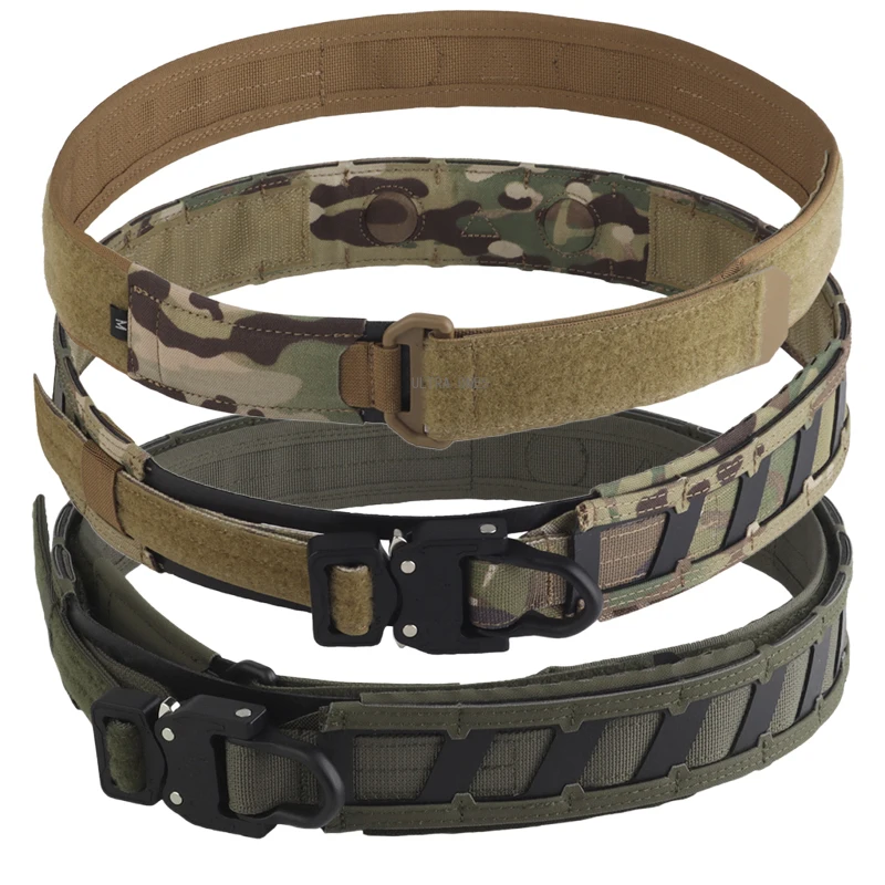 Ceinture de combat Airsoft Style Agilit, ceintures tactiques d'entraînement militaire CS en plein air, système MOLLE, ceinture magnétique 2 en 1, équipement de chasse