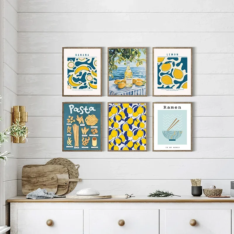 Multiple sizes 1pc frameless Canvas Painting,Retro Food Coffee Bread Poster Prints Canvas Print Wall Art Decorative Painting Hom